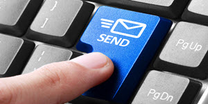 pressing 'send' on a computer keyboard