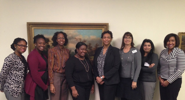 medical students, standing group, African American, women