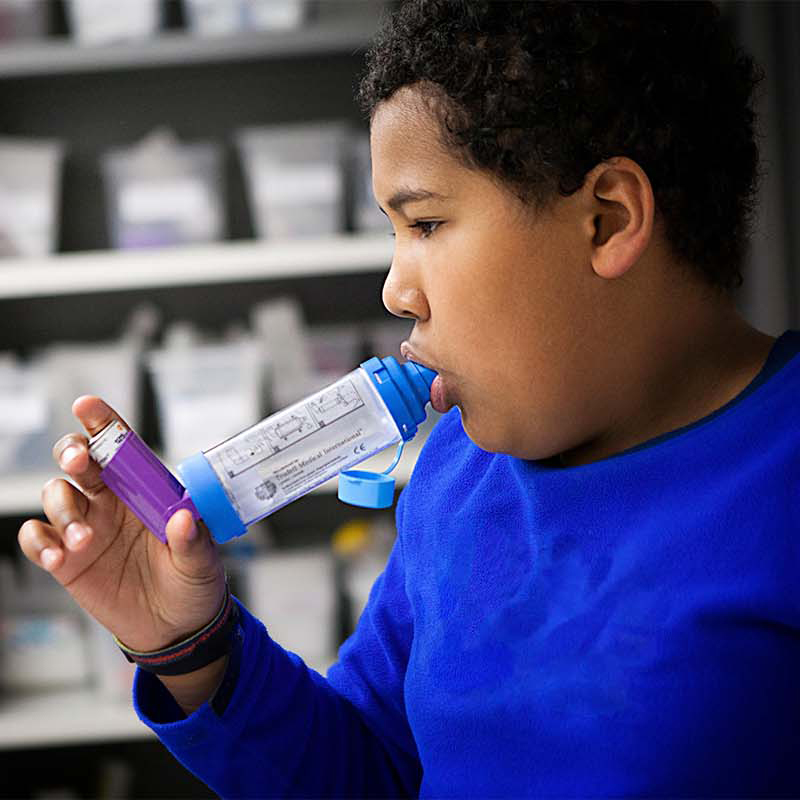 child using an inhaler